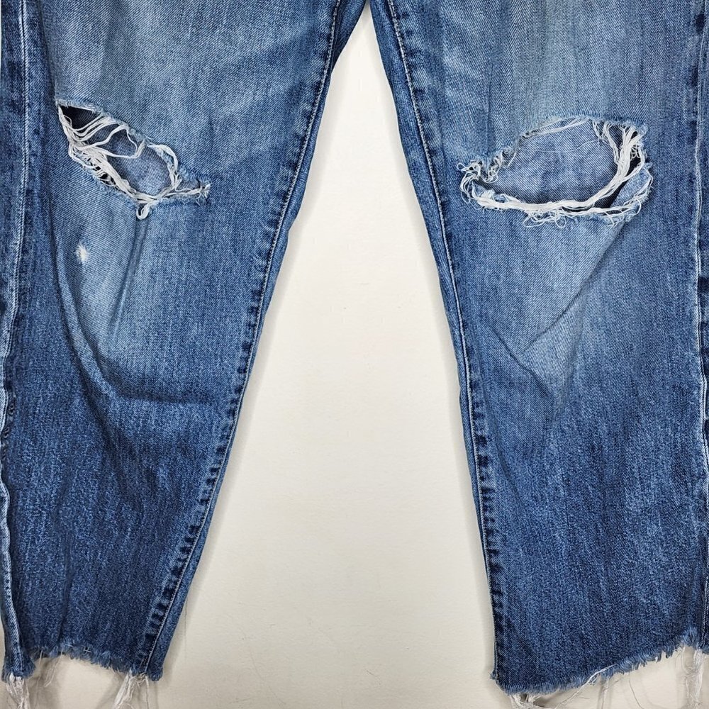 Etica Tyler Vintage Style Distressed Straight Leg Ankle Jean Blue Denim, sz 27 - Picture 3 of 13